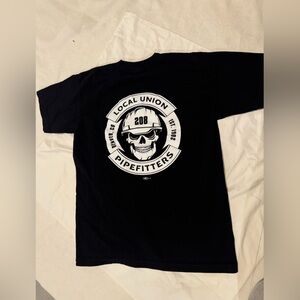 Pipefitters Local 208 Denver T-Shirt - Union Made USA - Black Pocket Tee - M